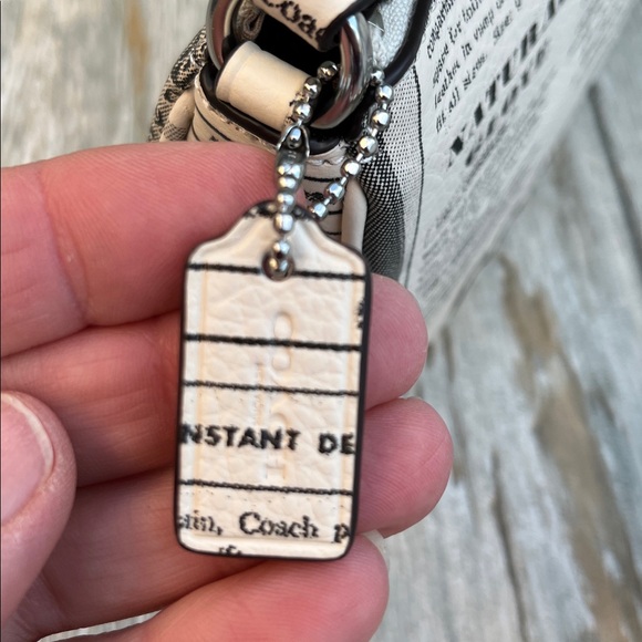 Coach Nolita 19 In Pebbled Leather & Newspaper Print Handbag Purse - Picture 7 of 10